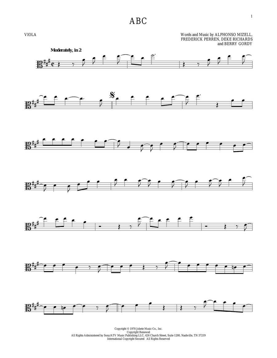 ABC ABC Viola Solo scores gallery preview page 1
