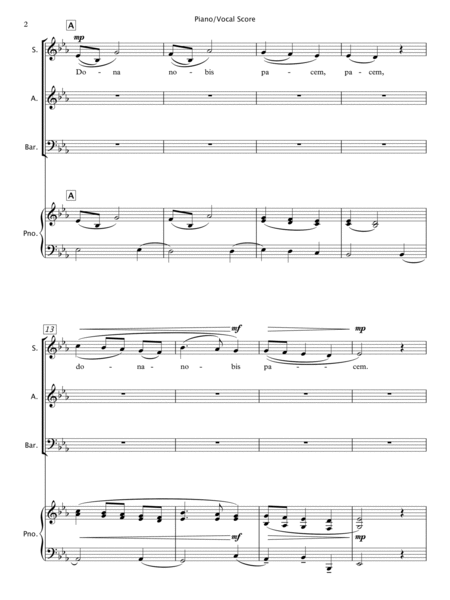 Dona Nobis Pacem (SAB Choir/Piano) image number null