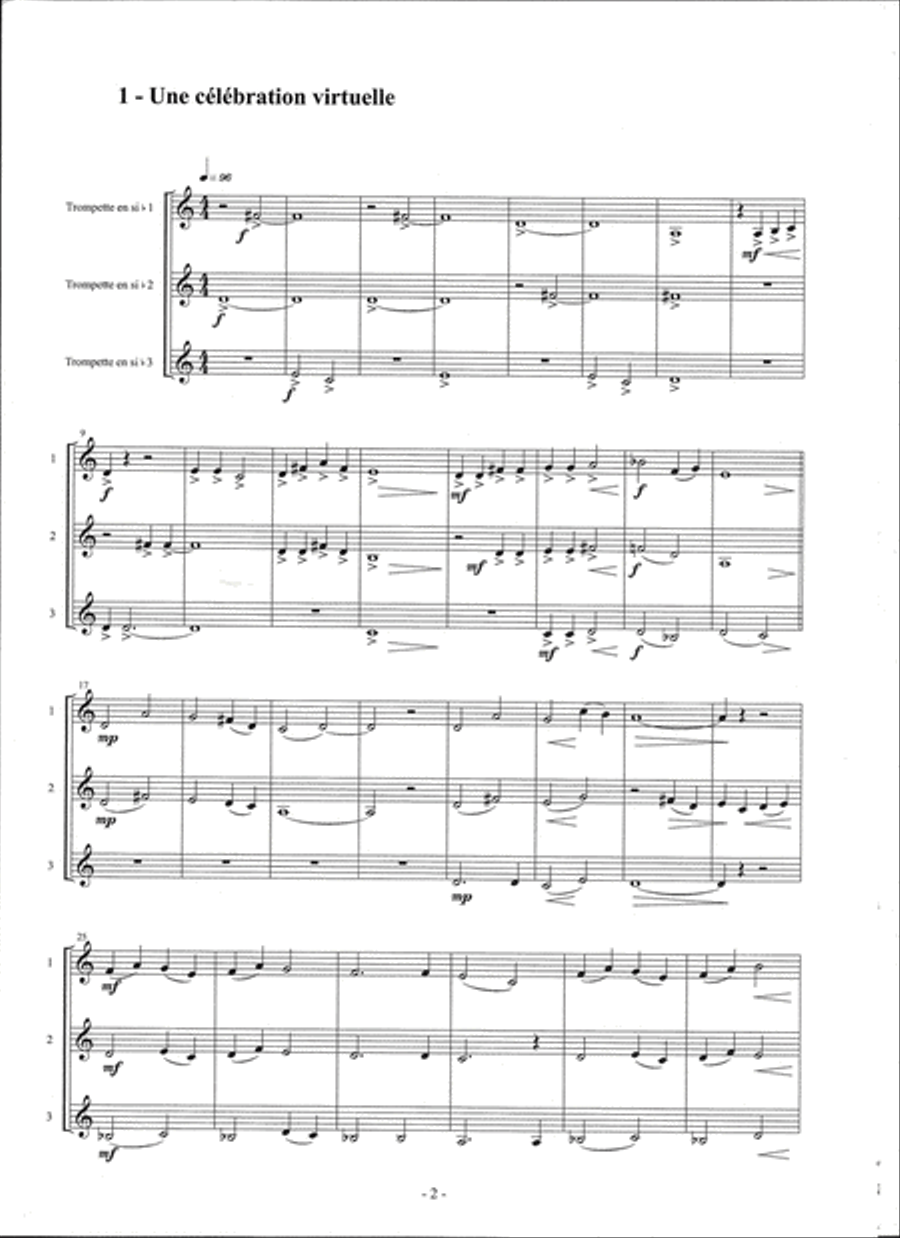 A Travers Les Cycles Trumpet Trio scores gallery preview page 1