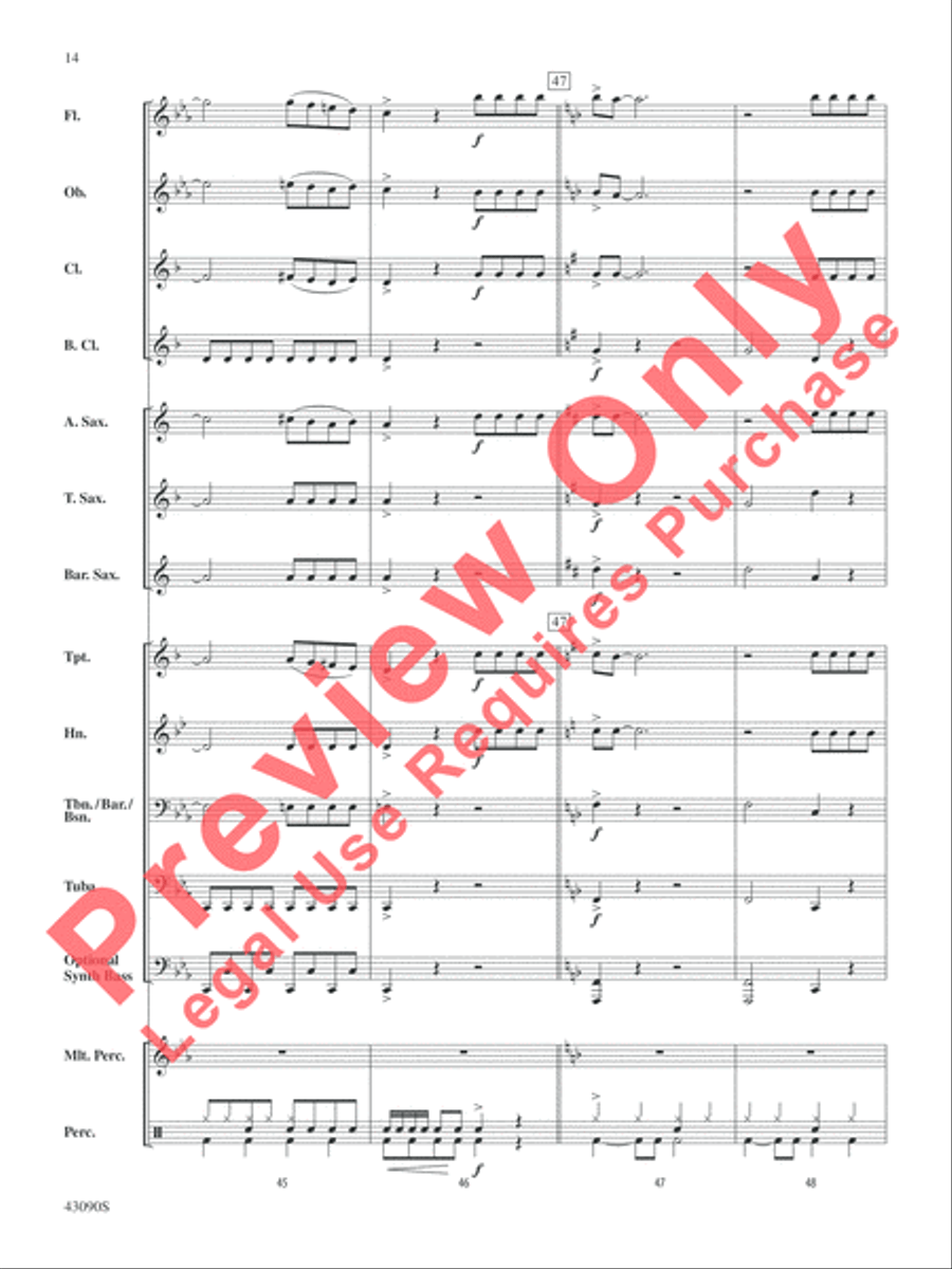 Everything Is Awesome (Awesome Remixxx!!!) (from The Lego Movie) Concert Band scores gallery preview page 14