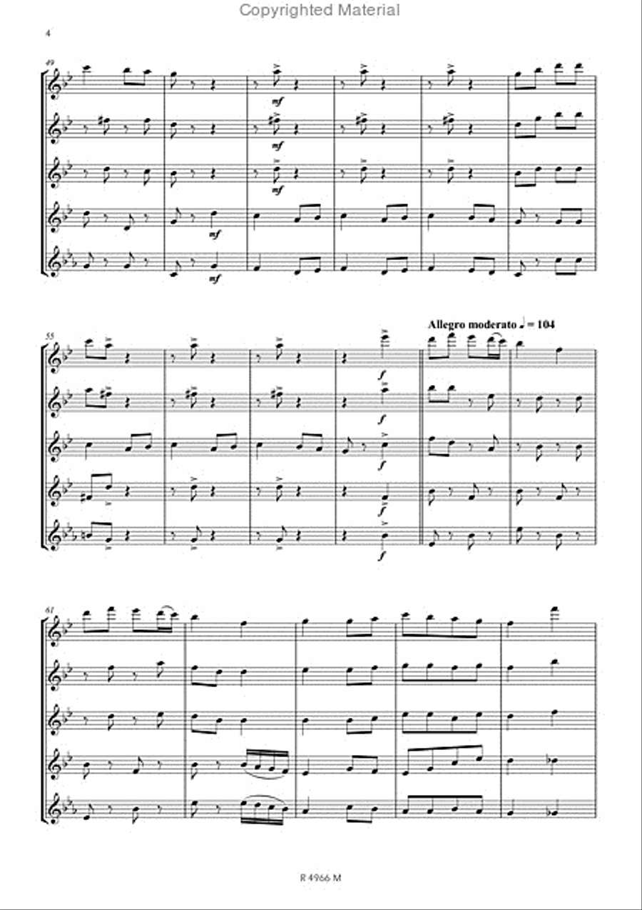 Kalinka, 4 flûtes Flute scores gallery preview page 5