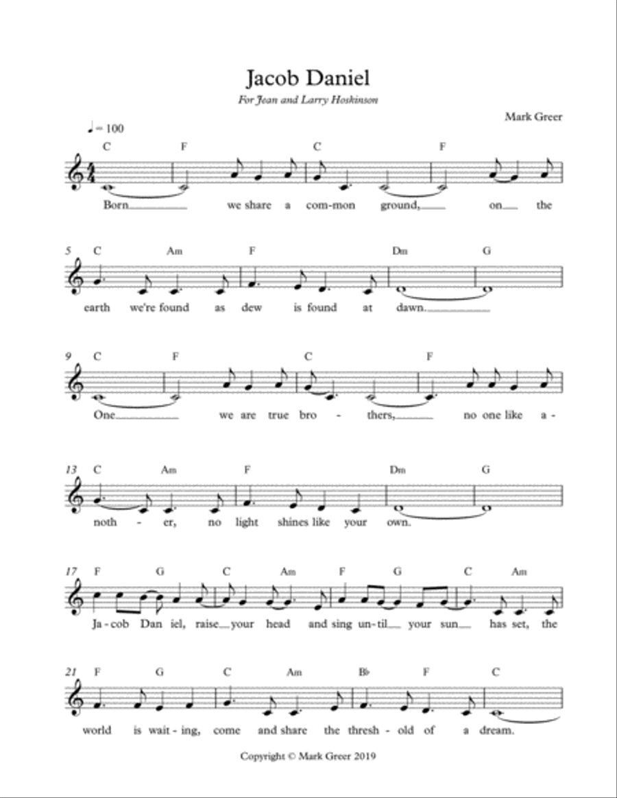 Jacob Daniel Guitar scores gallery preview page 1