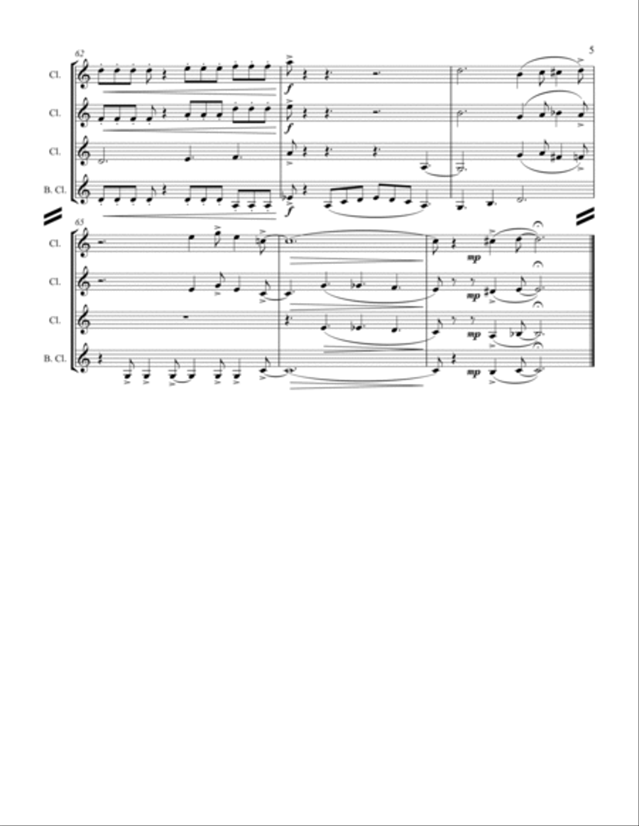 Blue Christmas Woodwind Ensemble scores gallery preview page 6