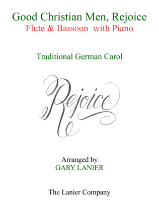 GOOD CHRISTIAN MEN, REJOICE (Flute, Bassoon with Piano & Score/Part)