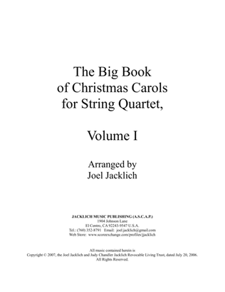 Book cover for The Big Book of Christmas Carols for String Quartet, Vol. I