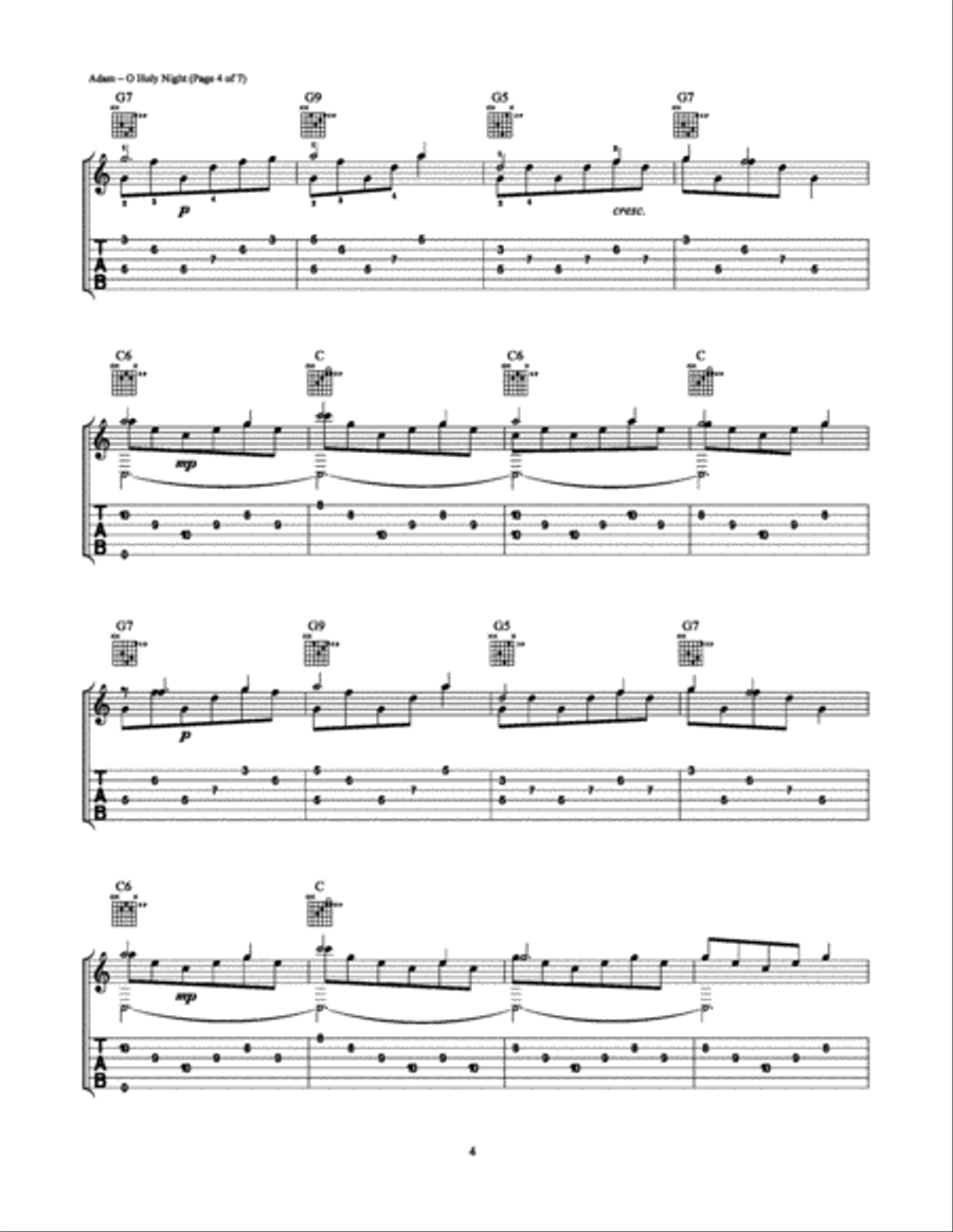 O Holy Night Acoustic Guitar scores gallery preview page 4