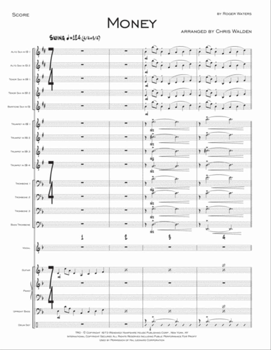 Money Jazz Ensemble scores gallery preview page 1