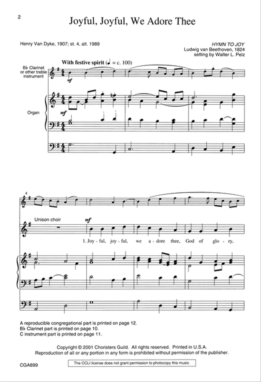 Joyful, Joyful, We Adore Thee Choir scores gallery preview page 2