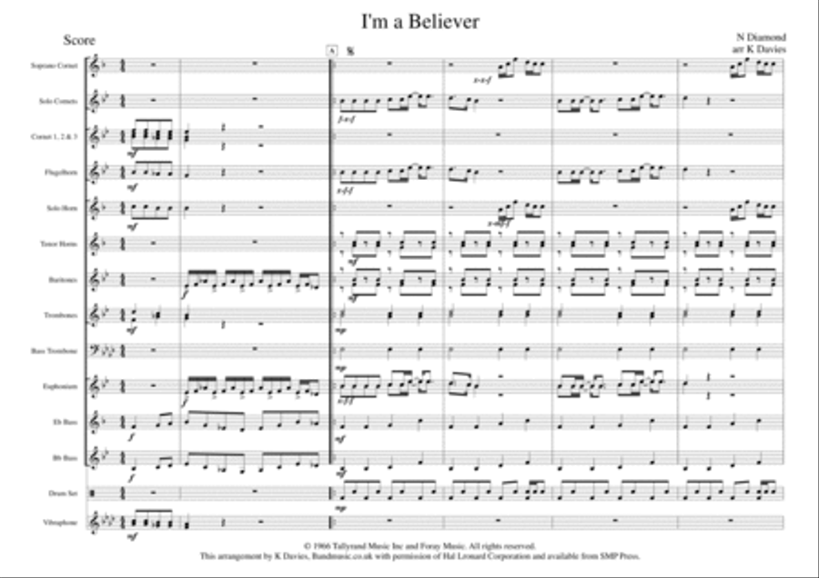 I'm A Believer Small Ensemble scores gallery preview page 1