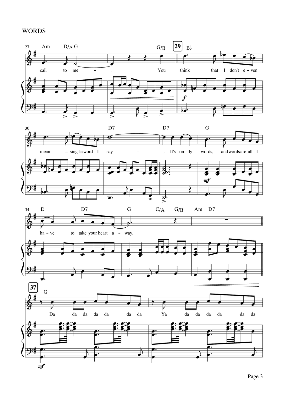 Words High Voice scores gallery preview page 3
