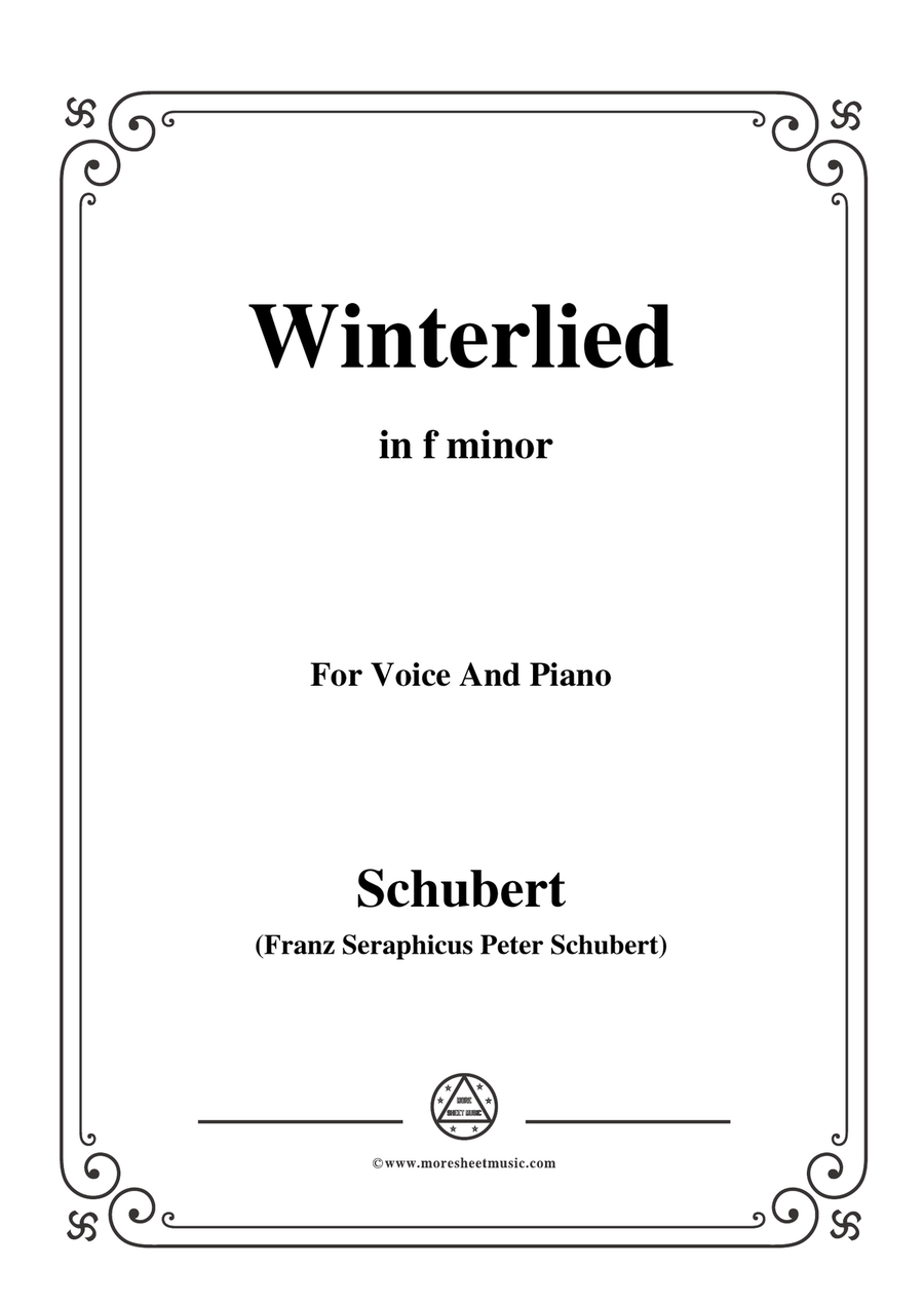 Schubert-Winterlied,in f minor,for Voice&Piano