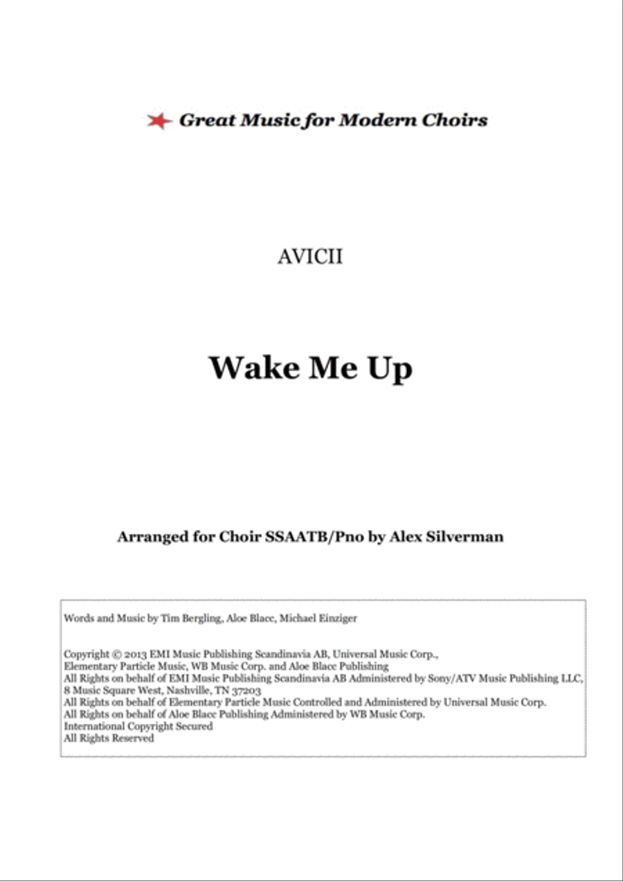 Wake Me Up by Avicii Divisi - Digital Sheet Music