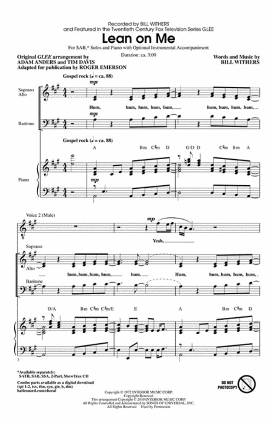 Lean on Me 3-Part scores gallery preview page 2