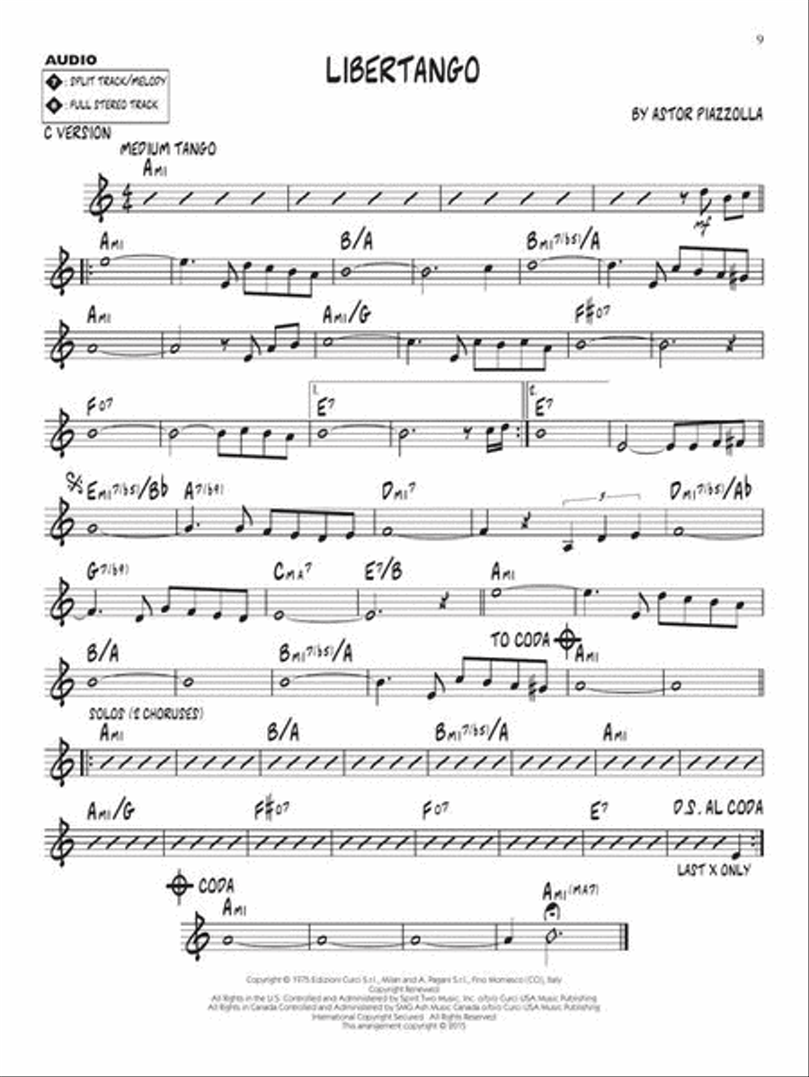 Piazzolla – Ten Favorite Tunes C Instrument scores gallery preview page 4