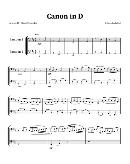 Canon by Pachelbel - Bassoon Duet image number null