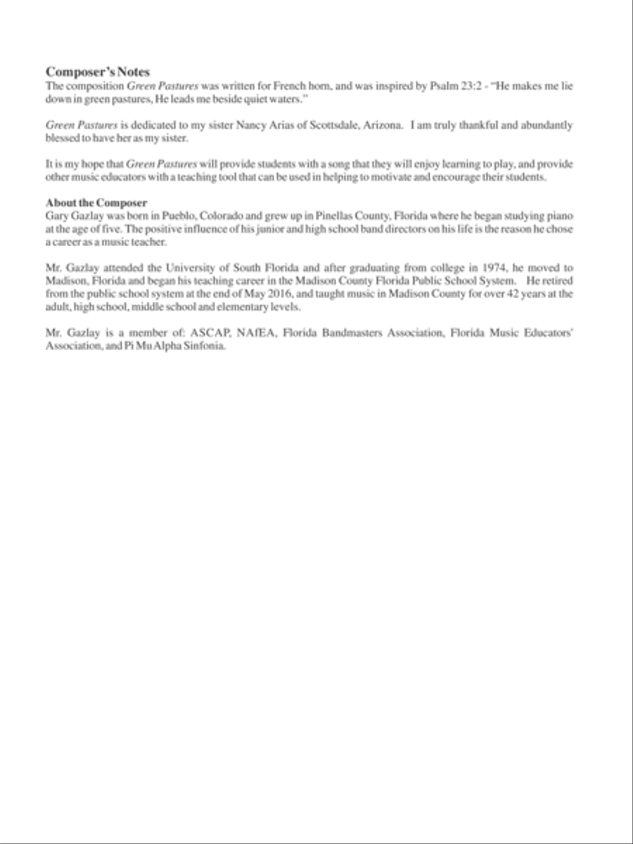 Green Pastures Green Pastures Horn scores gallery preview page 3