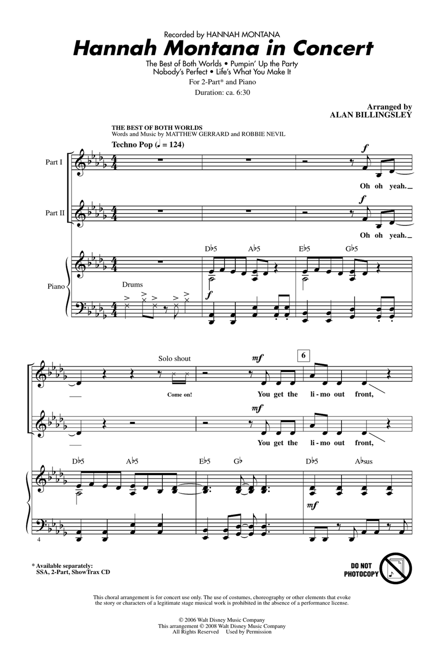 Hannah Montana In Concert 2-Part scores gallery preview page 1