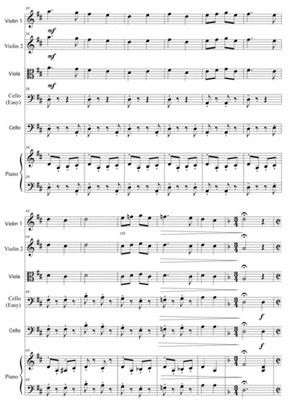 Christmas Carol Medley for String Quartet & Piano image number null