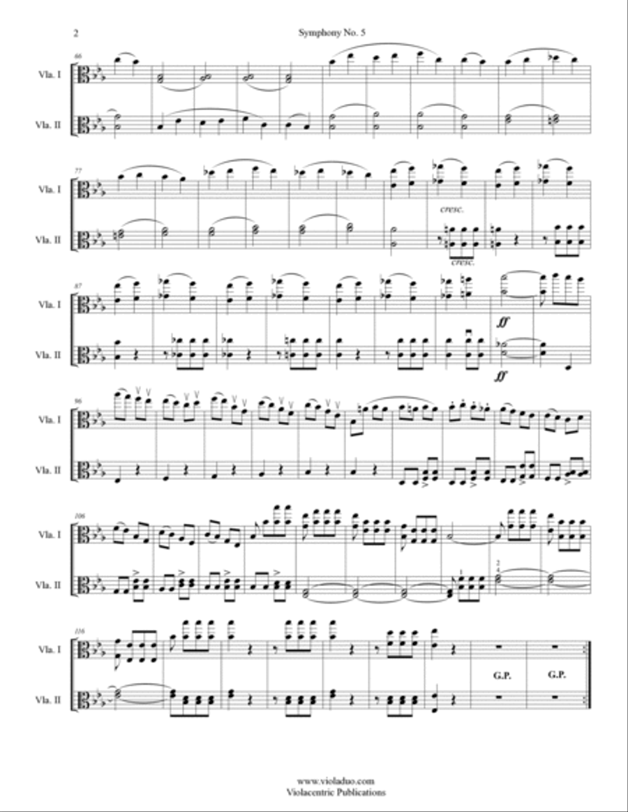 Seven Masterworks from the Orchestral Repertoire for Two Violas String Duet scores gallery preview page 4
