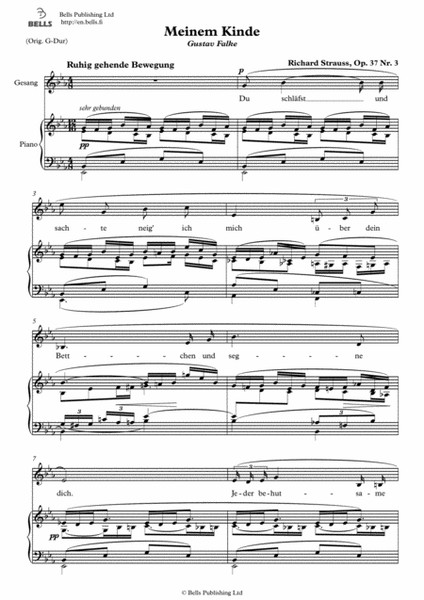 Meinem Kinde, Op. 37 No. 3 (E-flat Major)