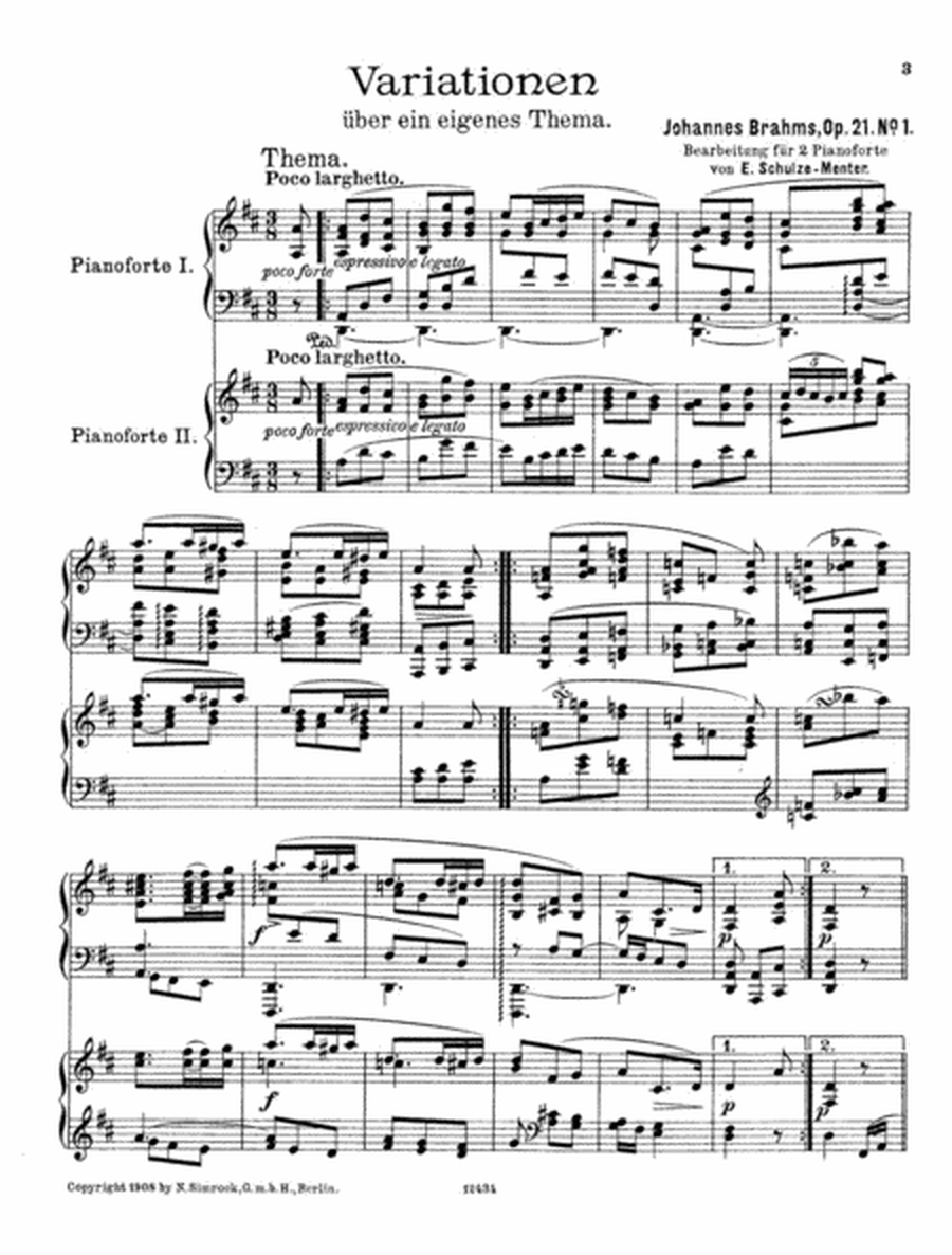 Variations on an Original Theme Op. 21 No. 1