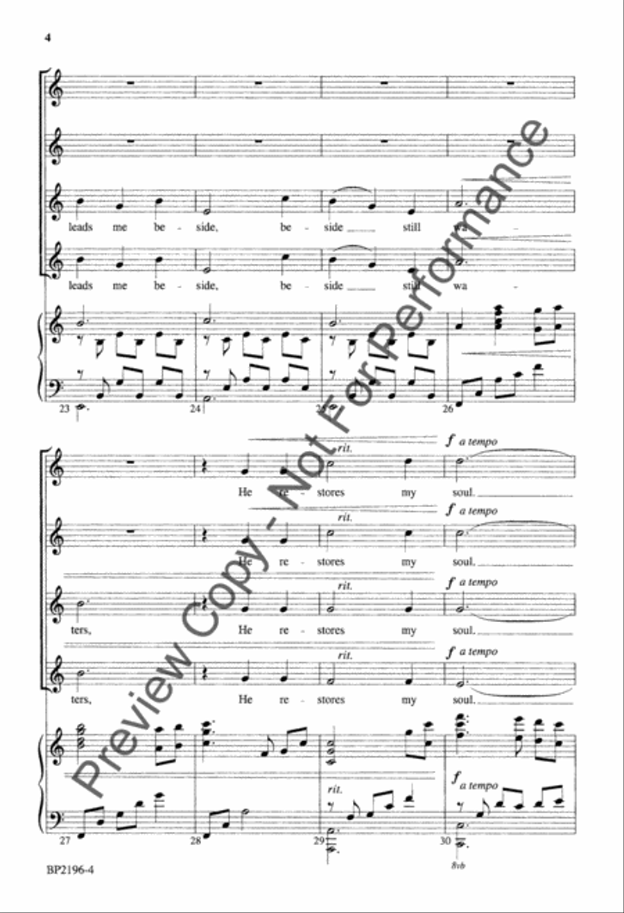 Psalm 23 - Courtney - SSAA SSAA scores gallery preview page 5