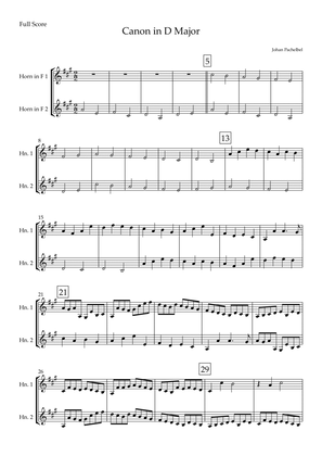 Canon in D Major (Johann Pachelbel) for Horn in F Duo