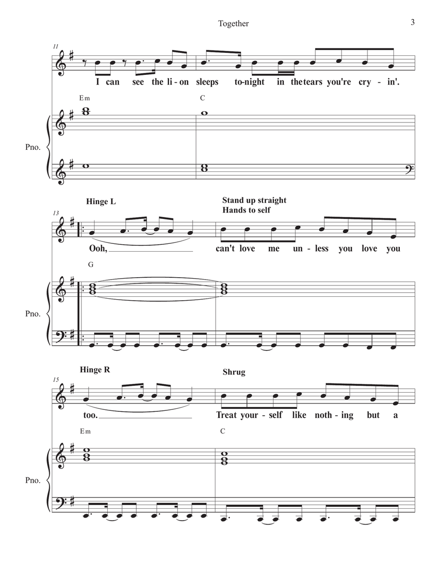 Together Unison Choir scores gallery preview page 3