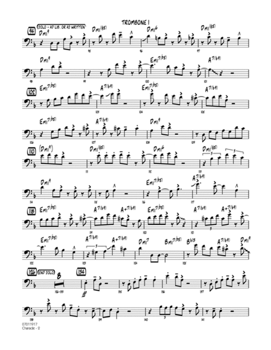 Charade (Solo Trombone Feature) - Trombone 1