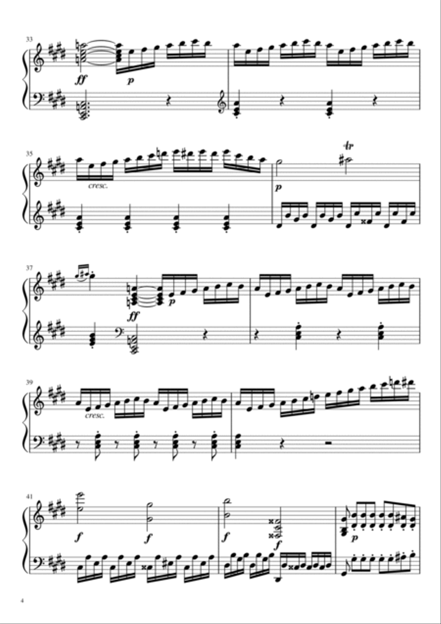 Moonlight Sonata, Third Movement, Op. 27, No. 2 by Beethoven - Piano solo Piano Solo scores gallery preview page 5