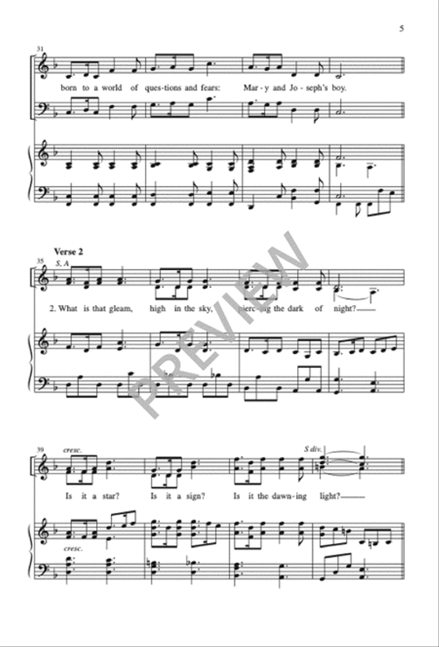 Sing Now a Song of a Child Who Was Born 4-Part scores gallery preview page 6