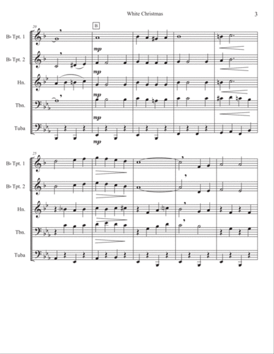 White Christmas Brass Quintet scores gallery preview page 4