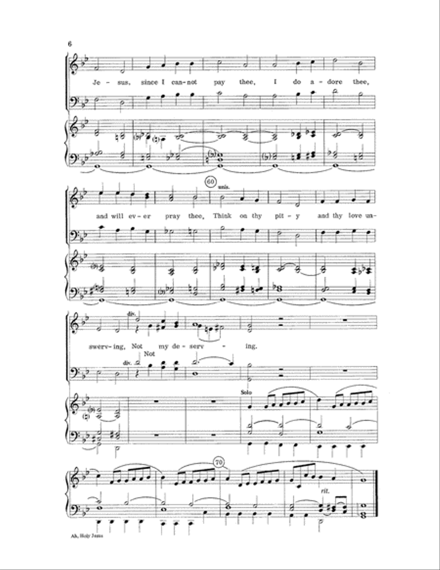 Ah, Holy Jesus 4-Part scores gallery preview page 6