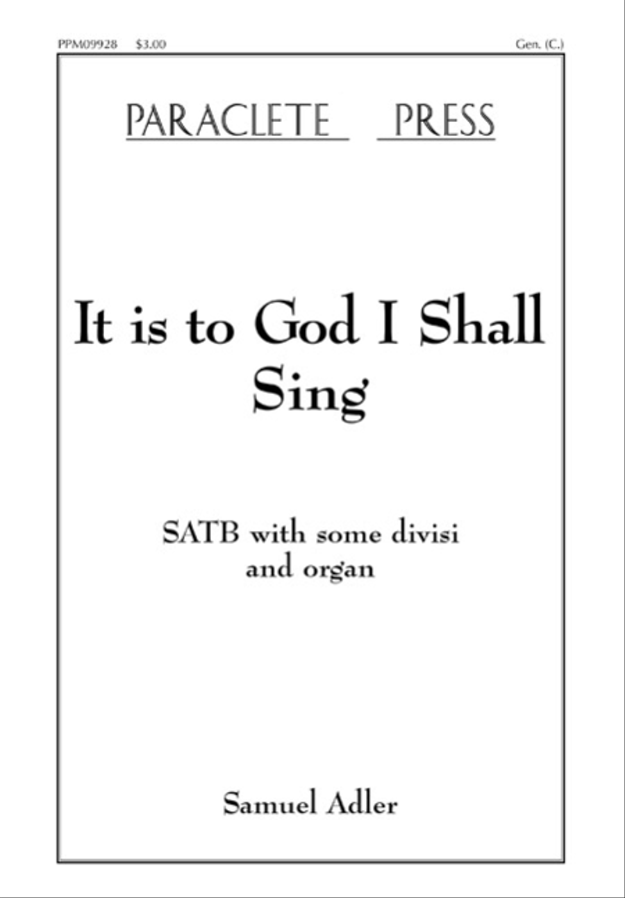 It is to God I Shall Sing Divisi scores gallery preview page 1