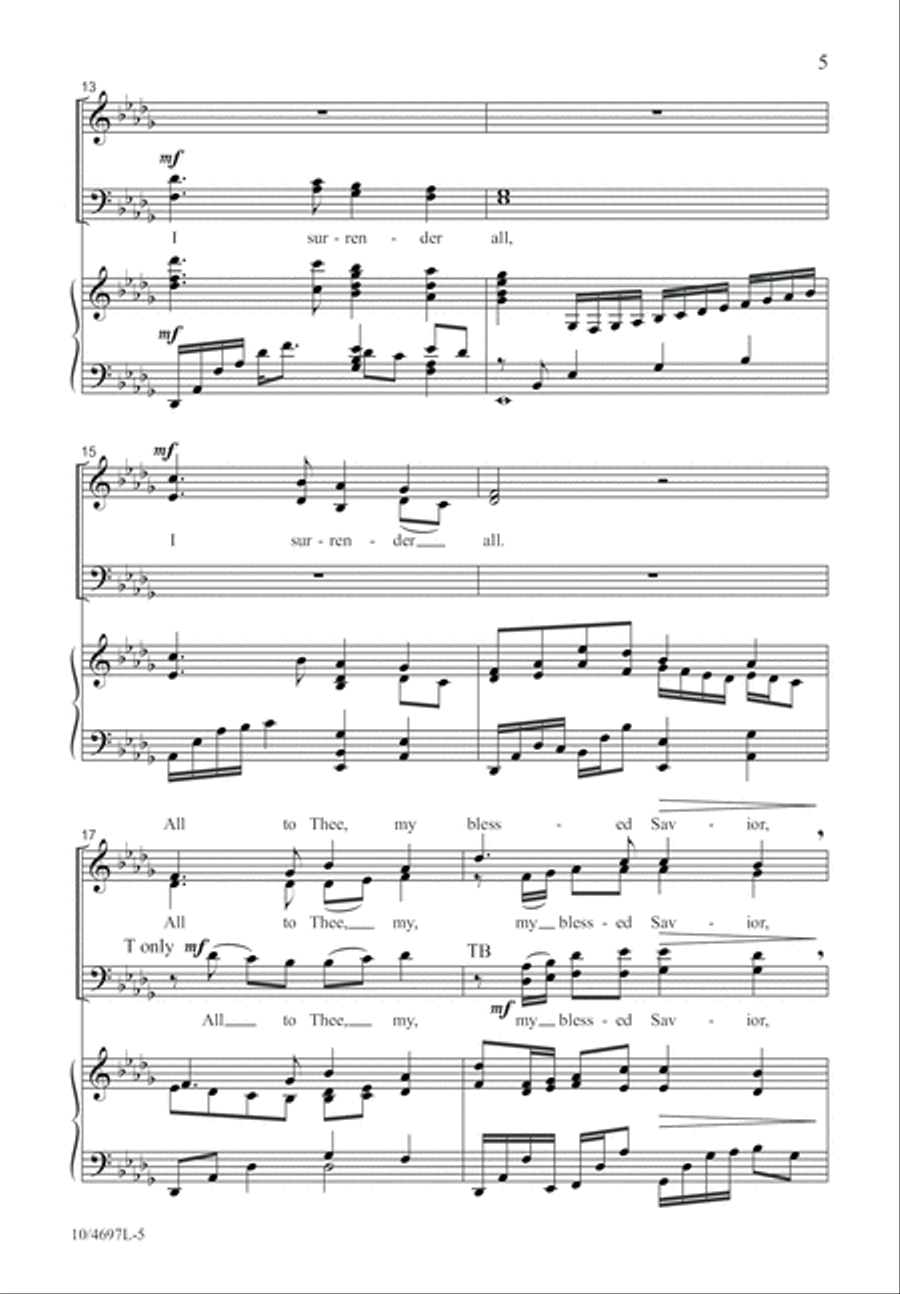 I Surrender All 4-Part scores gallery preview page 5