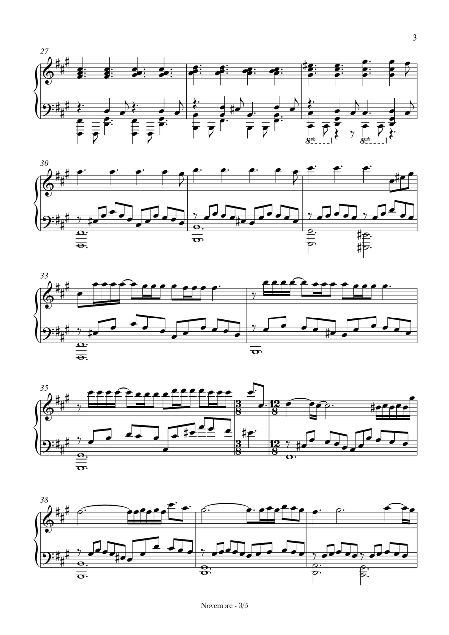 Novembre Piano Solo scores gallery preview page 3