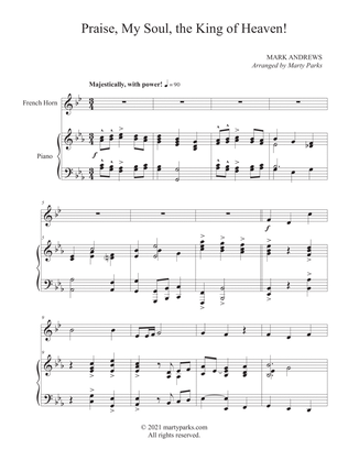 Book cover for Praise, My Soul, the King of Heaven! (French Horn - Piano)