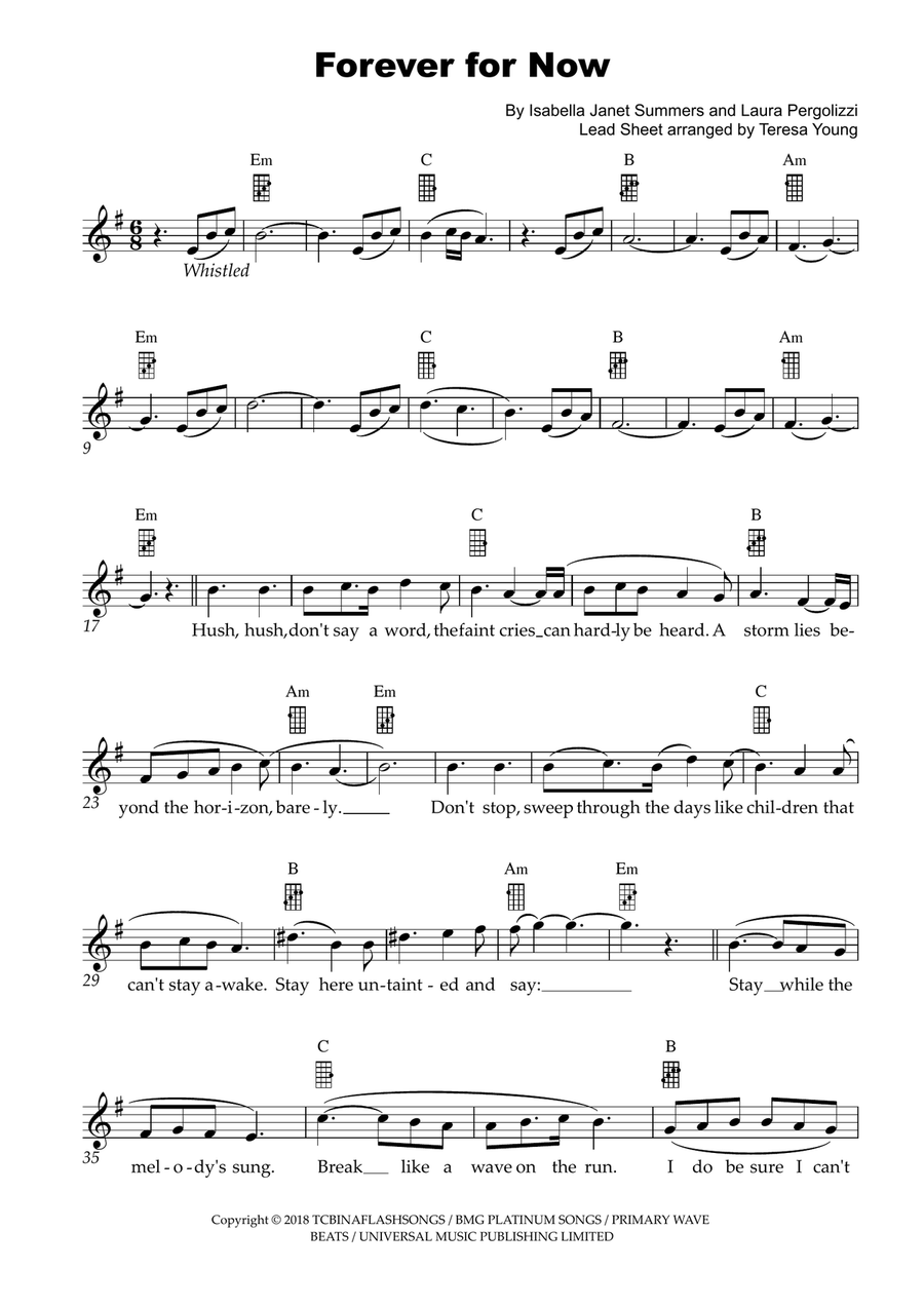 Forever For Now Piano scores gallery preview page 1