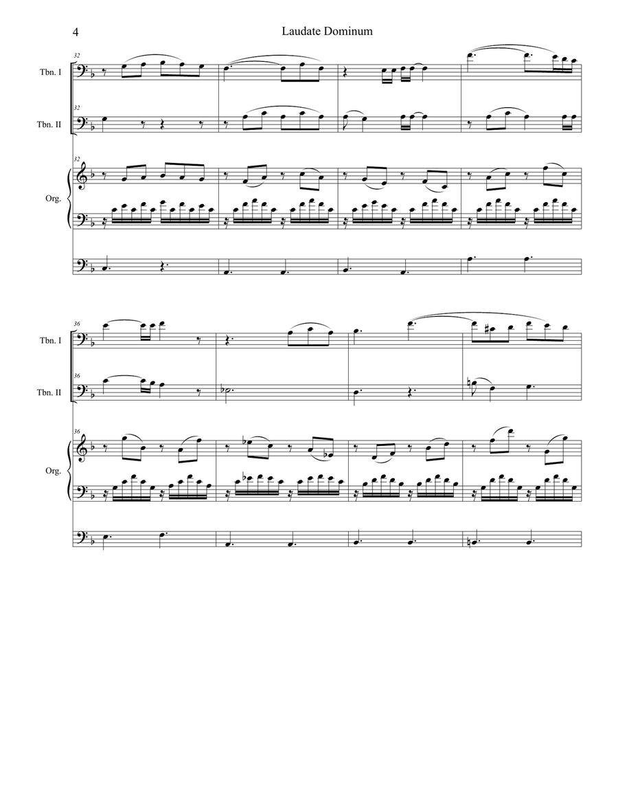 Laudate Dominum (Trombone Duet - Organ Accompaniment) Trombone Duet scores gallery preview page 5