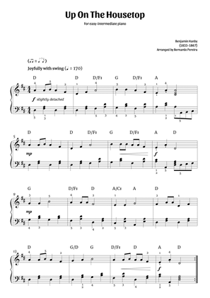 Book cover for Up On The Housetop (easy-intermediate piano – D major)