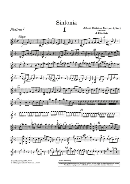 Sinfonia in E flat major Op. 9/2
