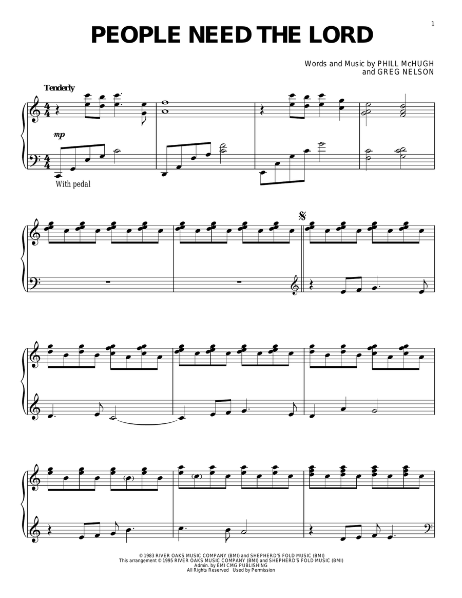 People Need The Lord People Need The Lord Piano Solo scores gallery preview page 1