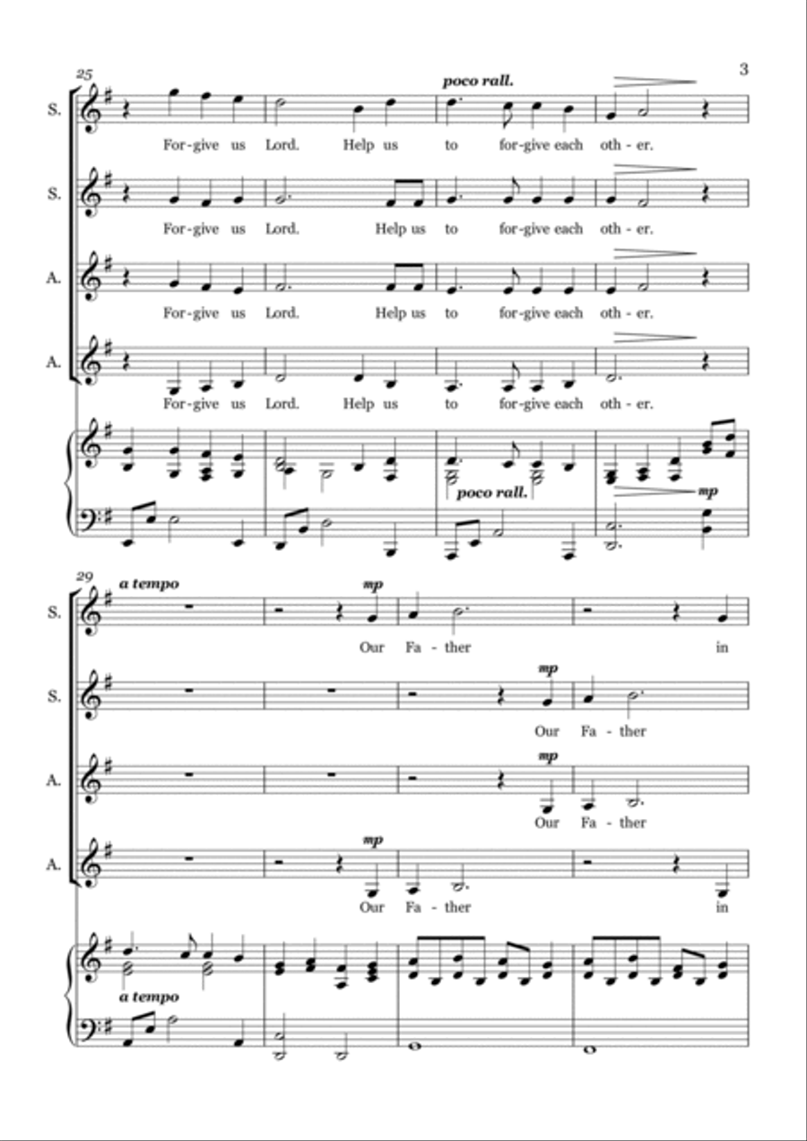 The Lord's Prayer SSAA scores gallery preview page 3