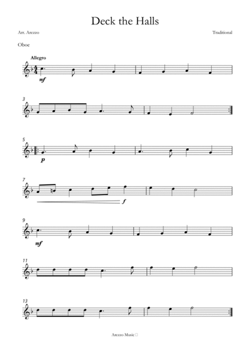 deck the halls sheet music arrangement for Oboe and Cello image number null