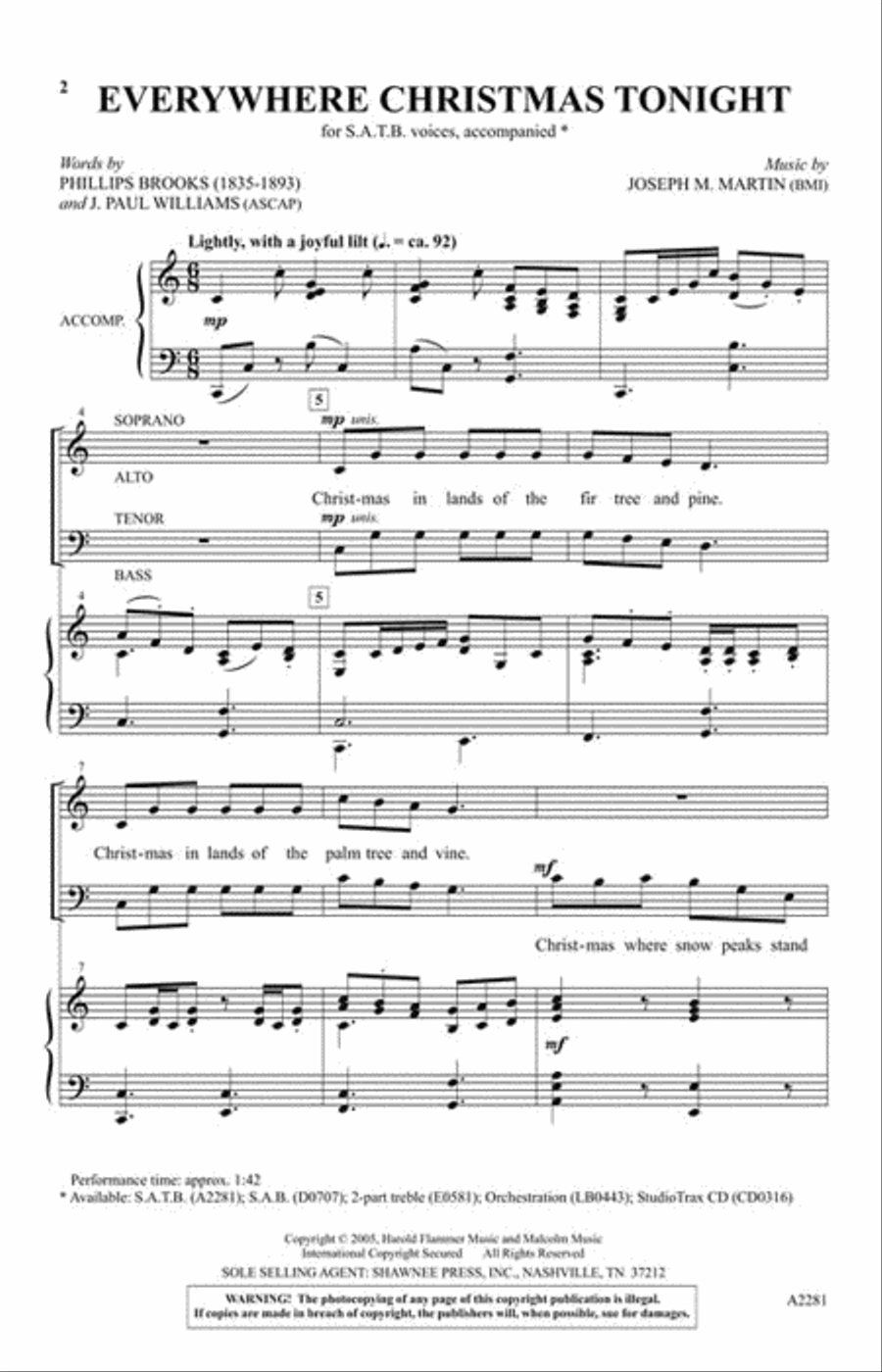 Everywhere Christmas Tonight 4-Part scores gallery preview page 2