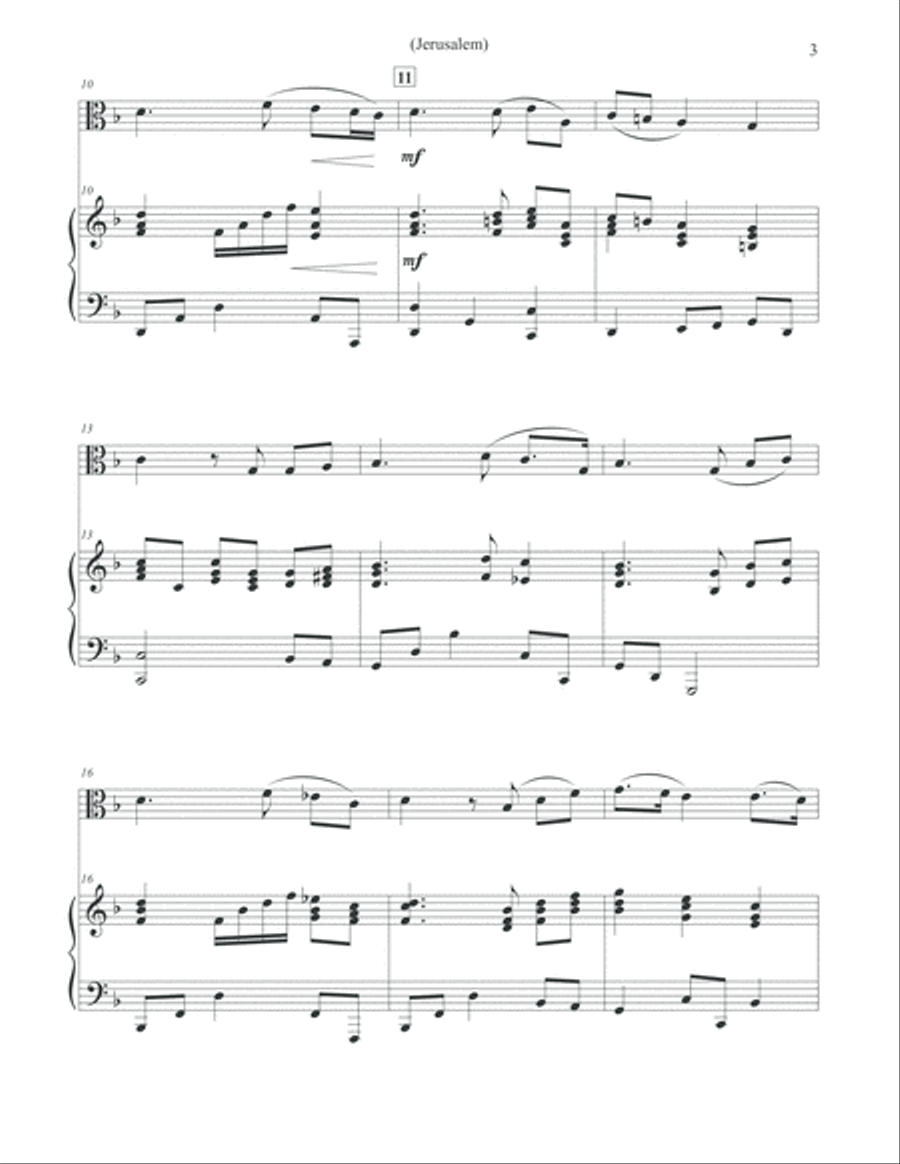 Jerusalem - Viola & Piano Viola scores gallery preview page 3