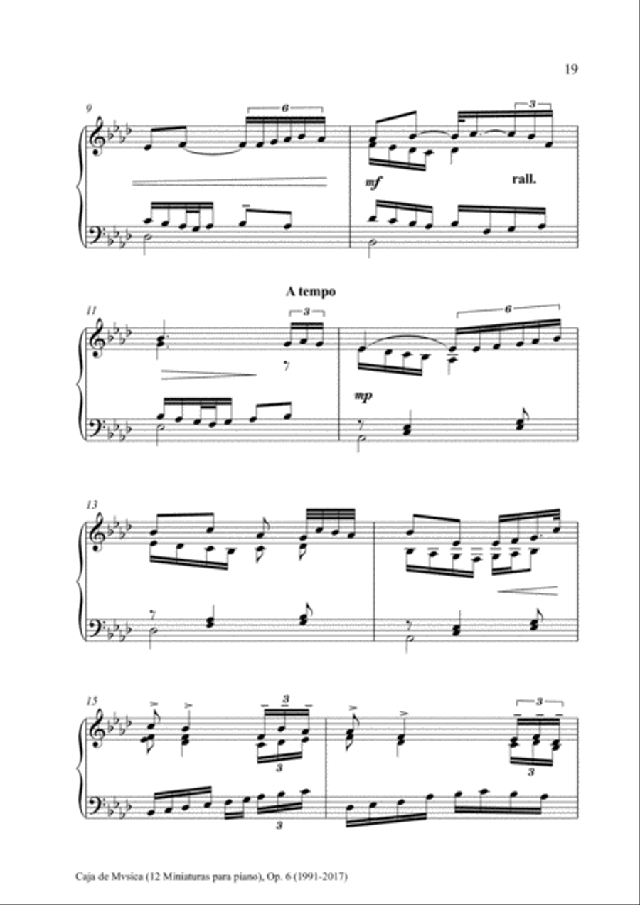 Caja de Mvsica, Op.6 (2017) 7. Acuario Piano Solo scores gallery preview page 2