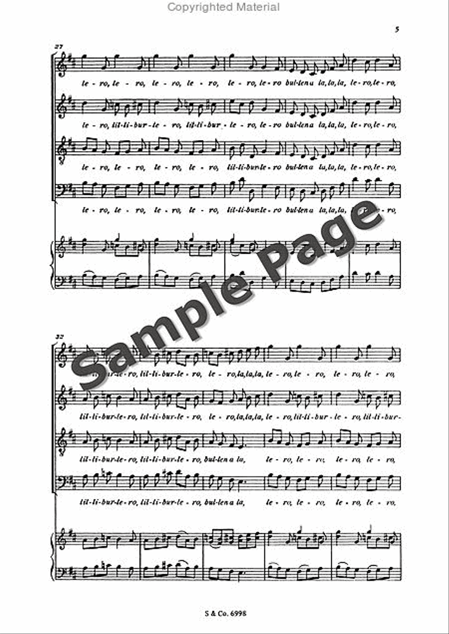 Lilliburlero Lilliburlero 4-Part scores gallery preview page 6