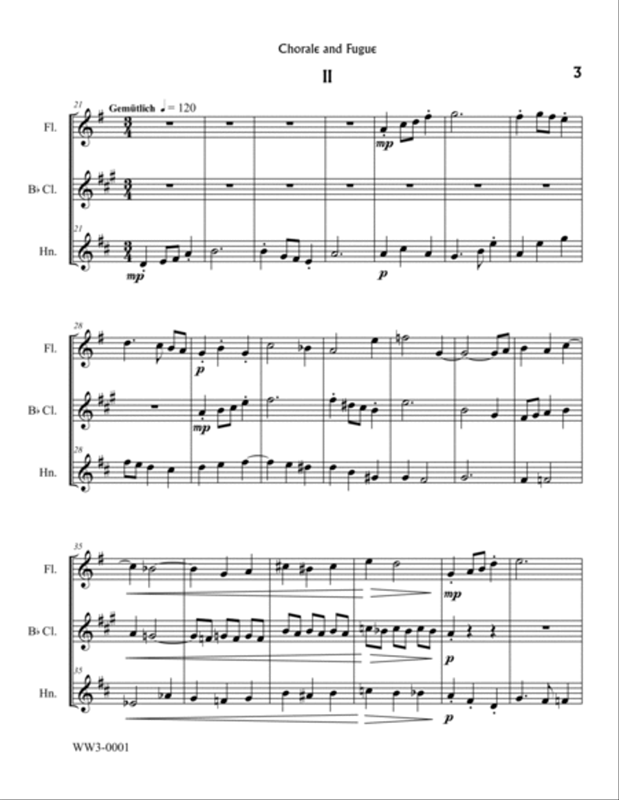 Chorale and Fugue Woodwind Trio scores gallery preview page 3