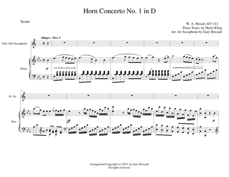 Horn Concerto No. 1 in D - K 412 image number null